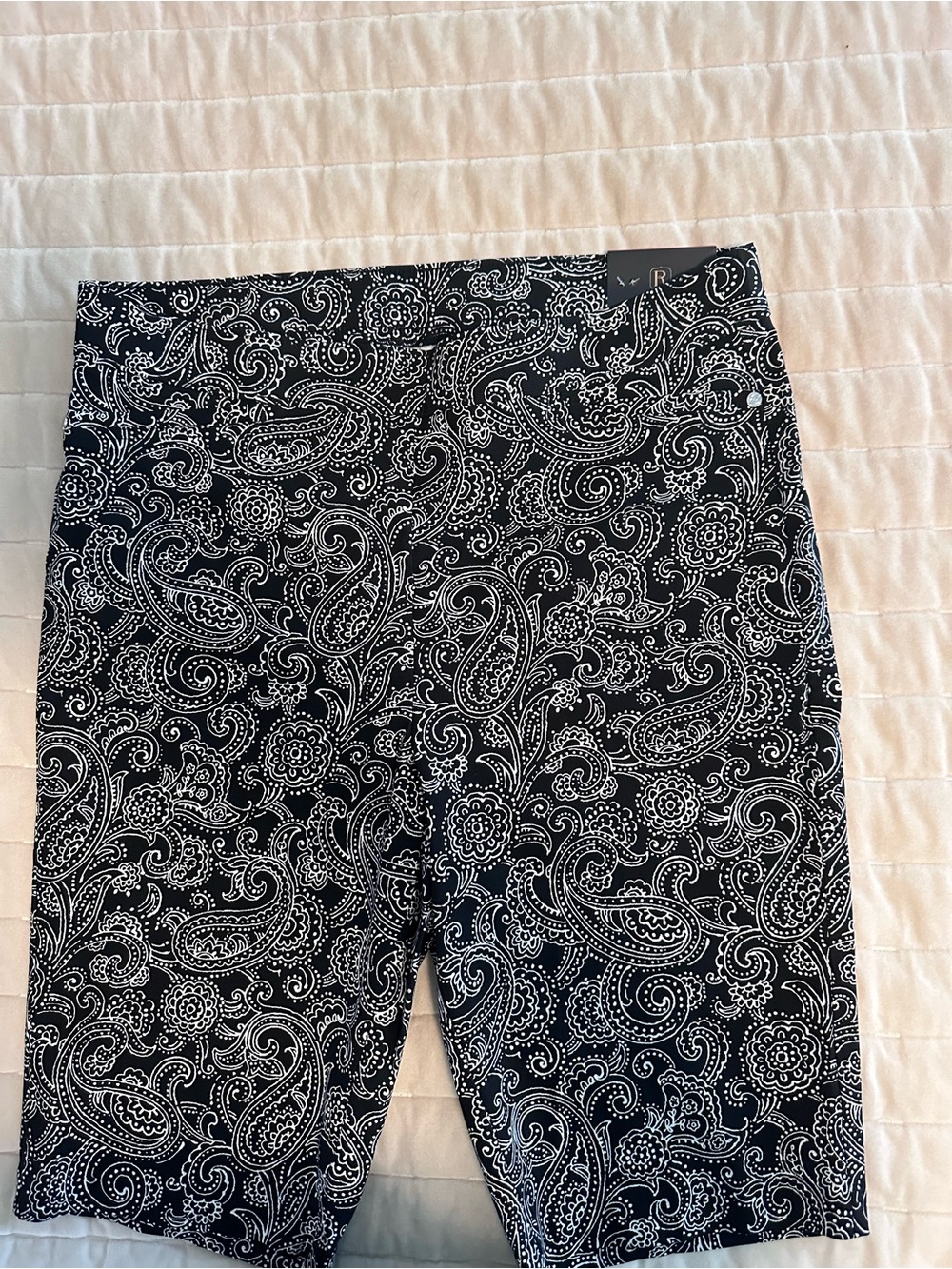 Rafaella Black and White Paisley Comfort Shorts